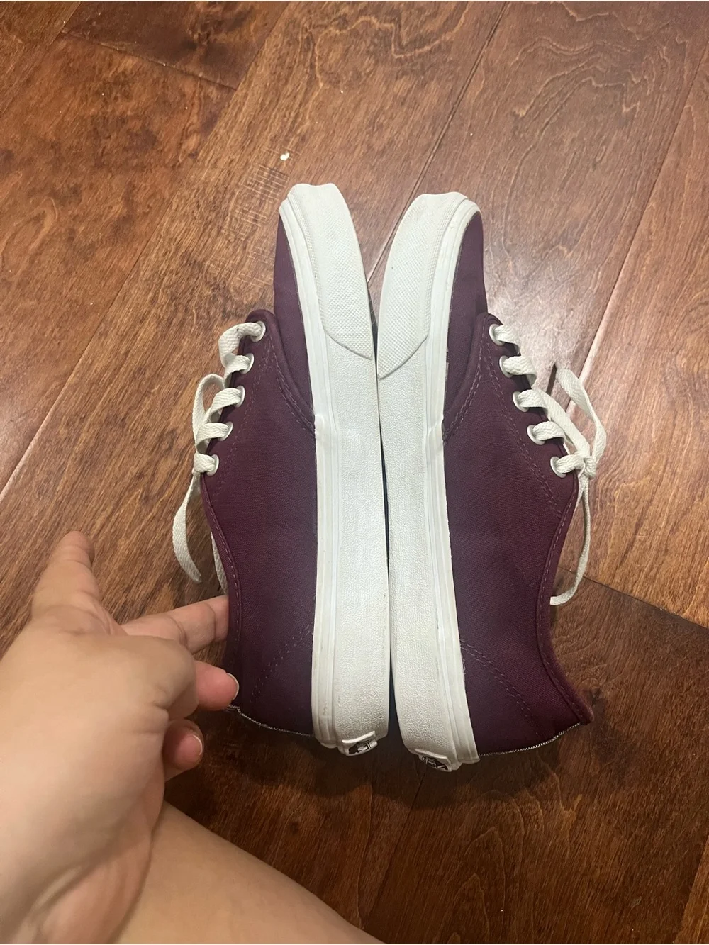 Vans Low-Top Canvas Sneakers in Plum and White
